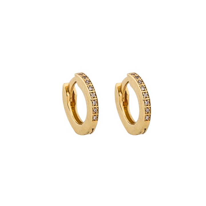 One round multi stone Earring Gold in the group Earrings / Gold Earrings at SCANDINAVIAN JEWELRY DESIGN (1634421001)
