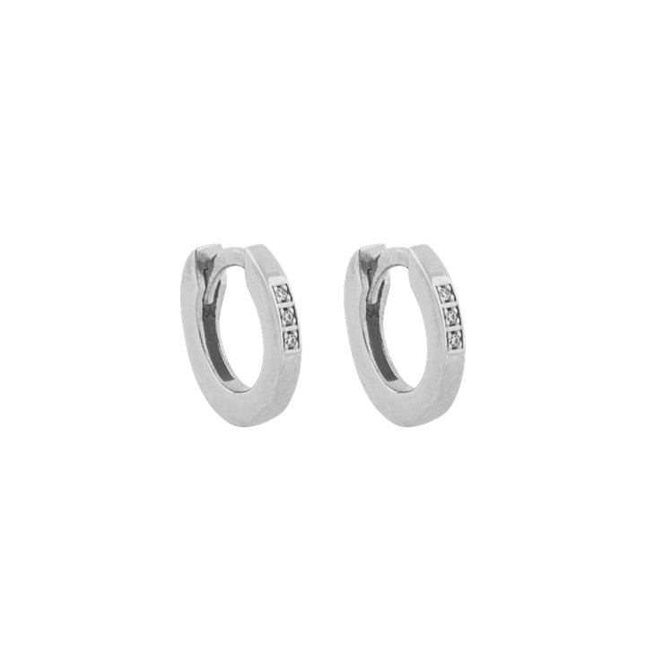 One round stone Earring Silver in the group Earrings / Silver Earrings at SCANDINAVIAN JEWELRY DESIGN (1635411001)