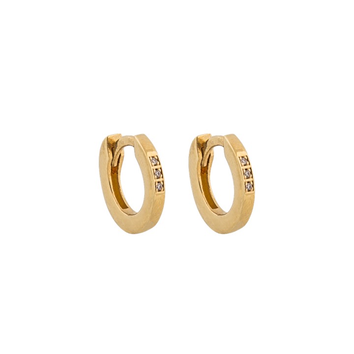One round stone Earring Gold in the group Earrings / Gold Earrings at SCANDINAVIAN JEWELRY DESIGN (1635421001)