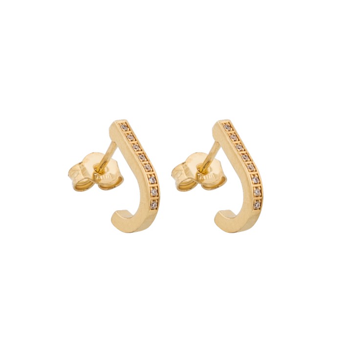 One cane Earring Gold in the group Earrings / Gold Earrings at SCANDINAVIAN JEWELRY DESIGN (1636421001)