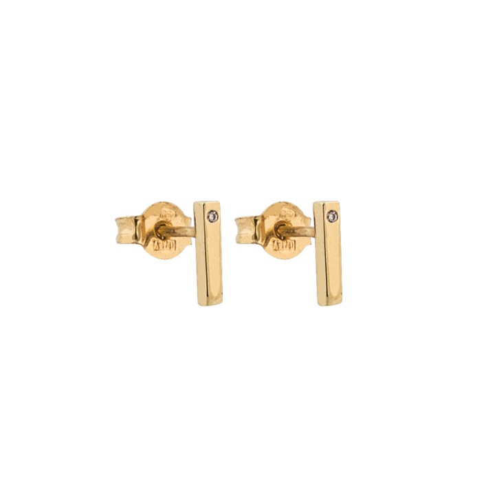 One small stick Earring Gold in the group Earrings / Gold Earrings at SCANDINAVIAN JEWELRY DESIGN (1638421001)
