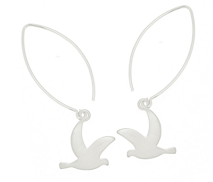Peace long Earring Silver in the group Earrings / Silver Earrings at SCANDINAVIAN JEWELRY DESIGN (1715410007)