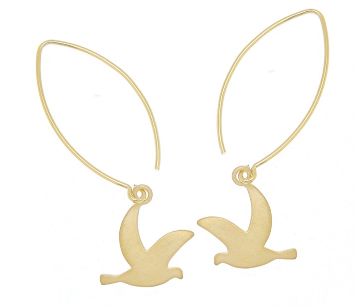 Peace long Earring Gold in the group Earrings / Gold Earrings at SCANDINAVIAN JEWELRY DESIGN (1715420007)