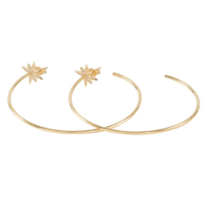 One hoop Earring Gold in the group Earrings / Gold Earrings at SCANDINAVIAN JEWELRY DESIGN (1715421010)