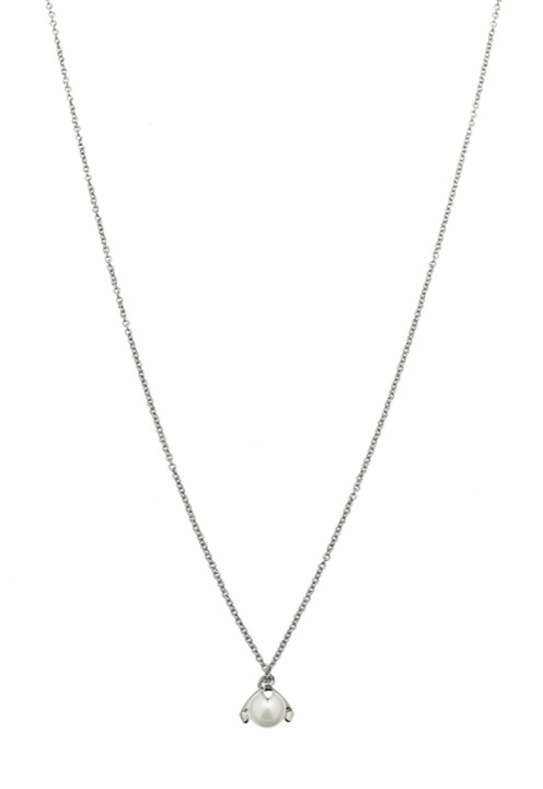 Pearl short Necklaces Silver 42-47 cm in the group Last Chance / Necklaces at SCANDINAVIAN JEWELRY DESIGN (1814171001)