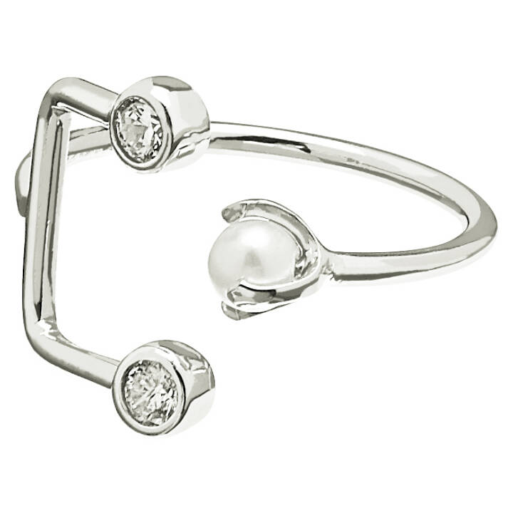 Pearl/Brilliant double ring Silver in the group Rings at SCANDINAVIAN JEWELRY DESIGN (1815521002V)