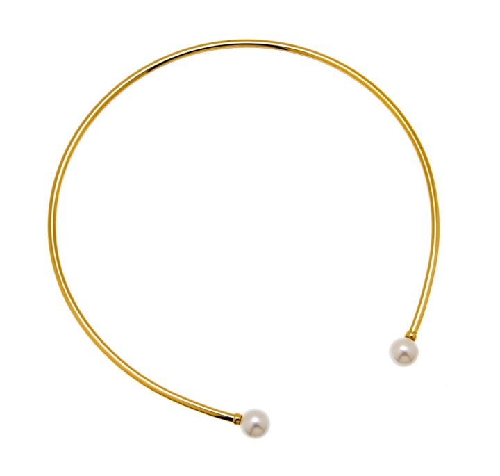 Pearl bangle Necklaces flex Gold in the group Necklaces / Gold Necklaces at SCANDINAVIAN JEWELRY DESIGN (1818222001)