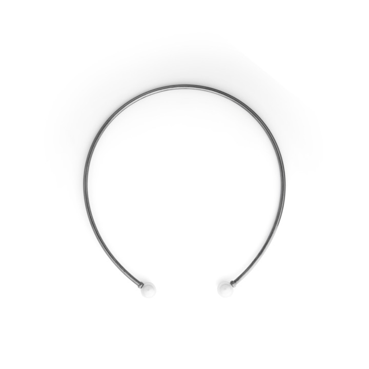 Pearl bangle neck flex in the group Necklaces / Silver Necklaces at SCANDINAVIAN JEWELRY DESIGN (1818291001)