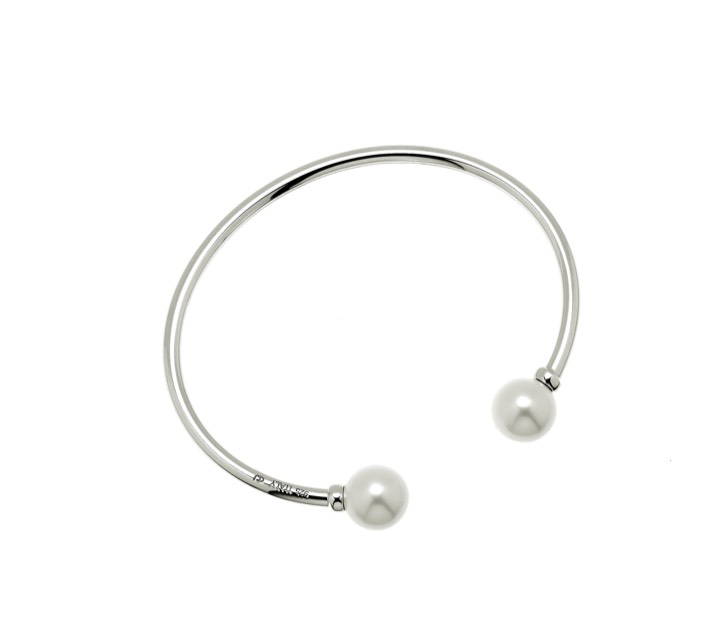 Pearl bangle flex braclet Silver in the group Bracelets / Bangles at SCANDINAVIAN JEWELRY DESIGN (1818371001)