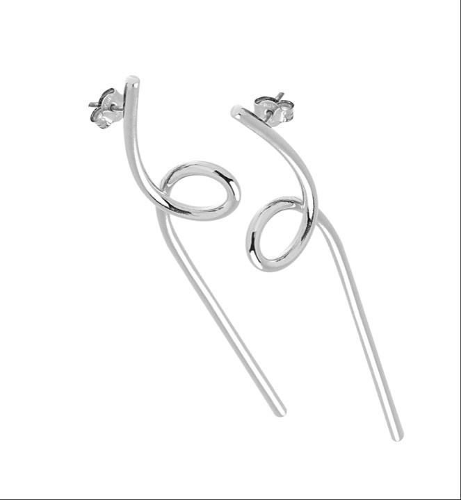 Loop Earring Silver in the group Earrings / Silver Earrings at SCANDINAVIAN JEWELRY DESIGN (1821410003)