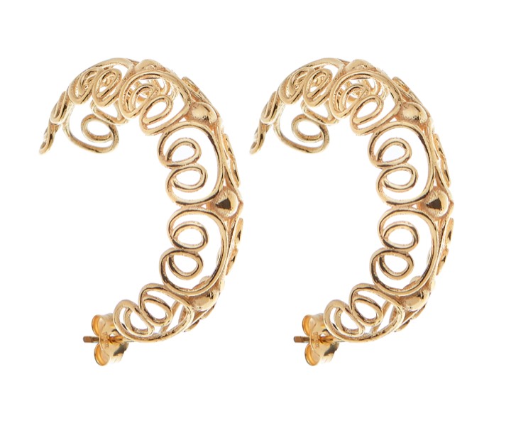 Pearl/vintage big hoop Earring - Gold in the group Earrings / Pearl Earrings at SCANDINAVIAN JEWELRY DESIGN (1825420001)