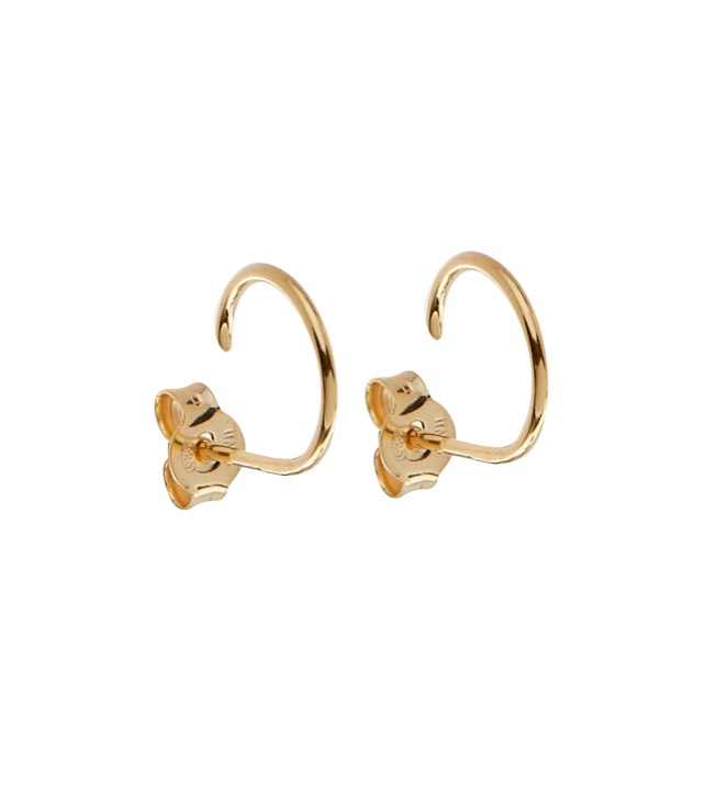 Two small round Earring - Gold in the group Earrings / Gold Earrings at SCANDINAVIAN JEWELRY DESIGN (1826420001)