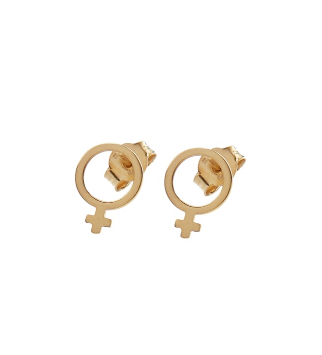 Letters Venus small Earring Gold in the group Earrings / Gold Earrings at SCANDINAVIAN JEWELRY DESIGN (1826422001)