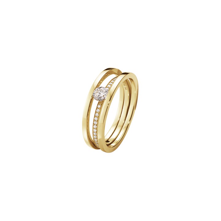 HALO SOLITAIRE Ring SINGLE PAVE 0.36 ct Gold in the group Rings / Diamond Rings at SCANDINAVIAN JEWELRY DESIGN (20000117)