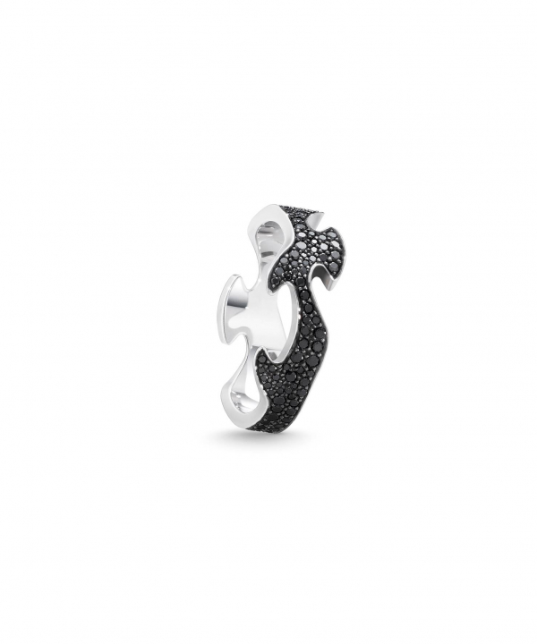 FUSION CENTRE Ring White gold Black Diamonds PAVÉ 0.52 CT in the group Rings / White gold rings at SCANDINAVIAN JEWELRY DESIGN (20000631)