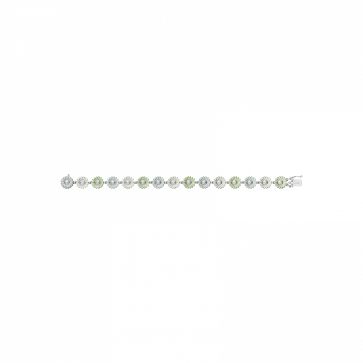 DAISY Bracelets (Silver) GREEN ENAMEL in the group Bracelets / Silver Bracelets at SCANDINAVIAN JEWELRY DESIGN (20001114)