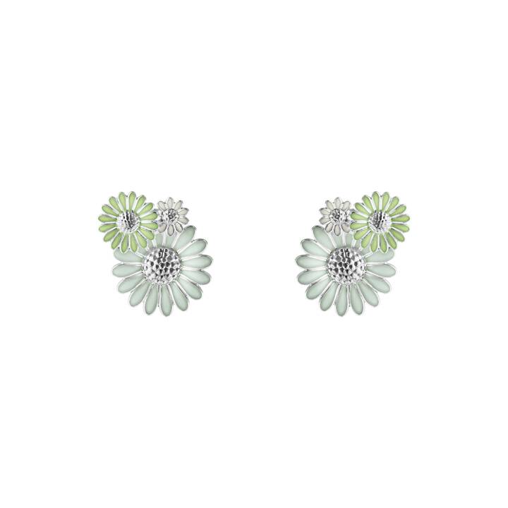 DAISY LARGE Studs/Earring SILVER GREEN ENAMEL in the group Earrings at SCANDINAVIAN JEWELRY DESIGN (20001311)