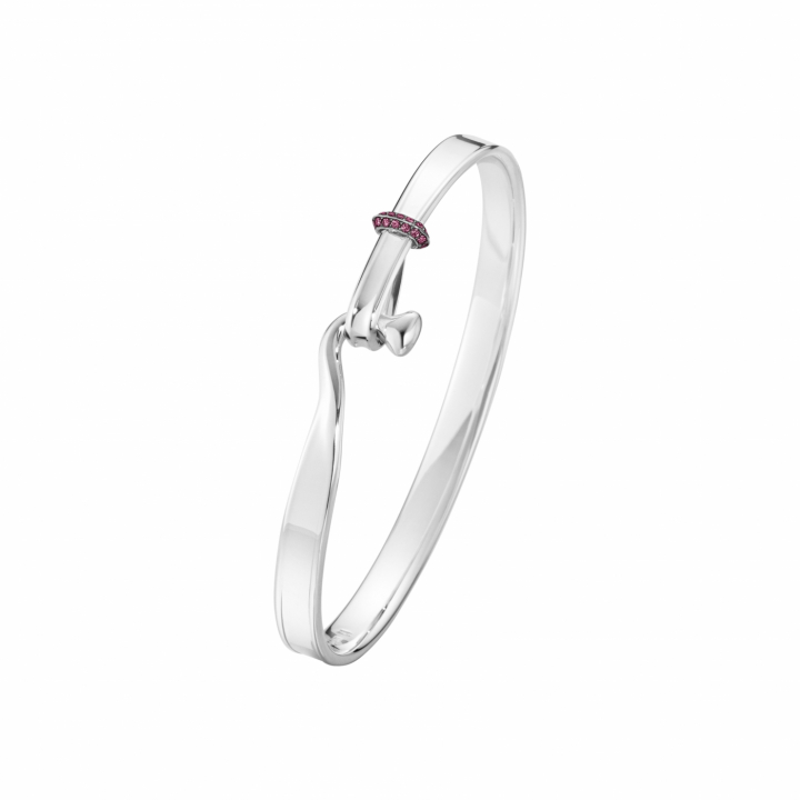 TORUN BANGLE Pink Sapphire Silver in the group Bracelets / Bangles at SCANDINAVIAN JEWELRY DESIGN (20001334)