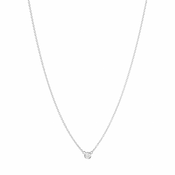 GJ SIGNATURE SOLITAIRE PENDANT White Gold DIAMOND 0.05 CT in the group Necklaces / Diamond Necklaces at SCANDINAVIAN JEWELRY DESIGN (20001343)