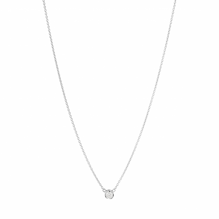 GJ SIGNATURE SOLITAIRE PENDANT White Gold DIAMOND 0.10 CT in the group Necklaces / Diamond Necklaces at SCANDINAVIAN JEWELRY DESIGN (20001344)
