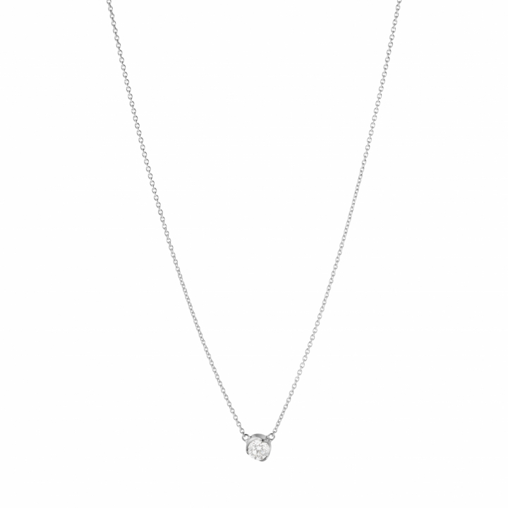 GJ SIGNATURE SOLITAIRE PENDANT White Gold DIAMOND 0.20 CT in the group Necklaces / Diamond Necklaces at SCANDINAVIAN JEWELRY DESIGN (20001345)