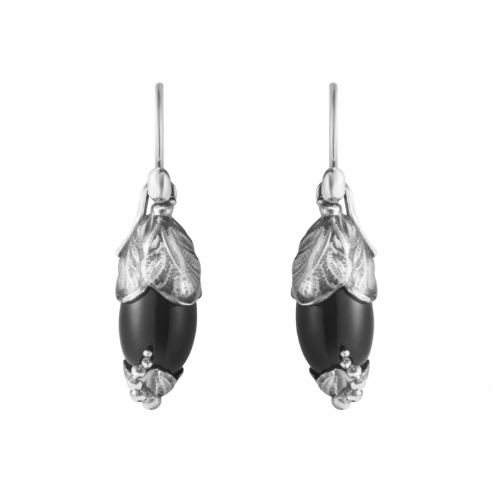 2024 HERITAGE Earring SILVER BLACK ONYX in the group Earrings / Silver Earrings at SCANDINAVIAN JEWELRY DESIGN (20001395)