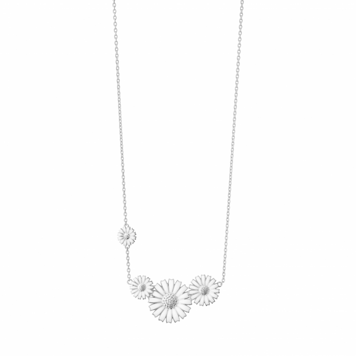 DAISY 4 FL NECK SI RH WHITE in the group Necklaces / Silver Necklaces at SCANDINAVIAN JEWELRY DESIGN (20001533)