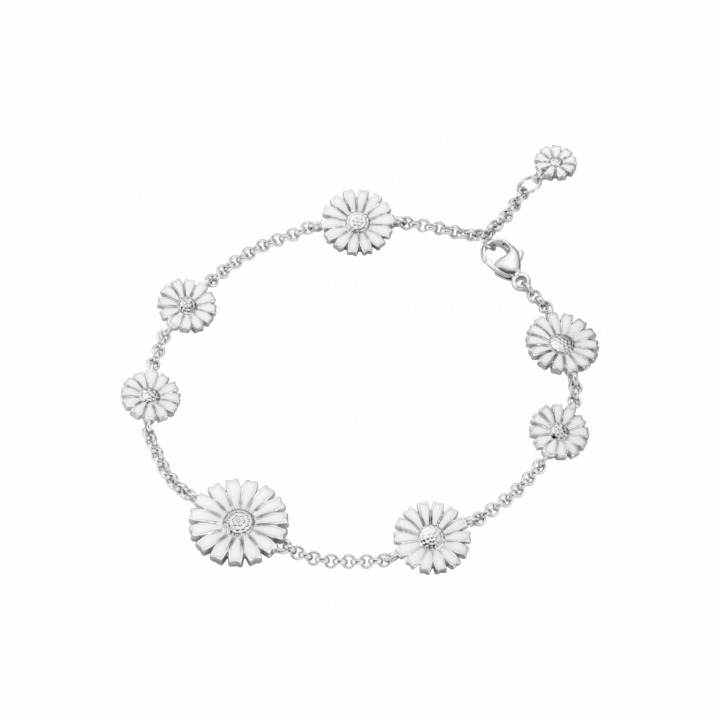 DAISY BRACELET 24 550 WHITE in the group Necklaces / Silver Necklaces at SCANDINAVIAN JEWELRY DESIGN (20001537)