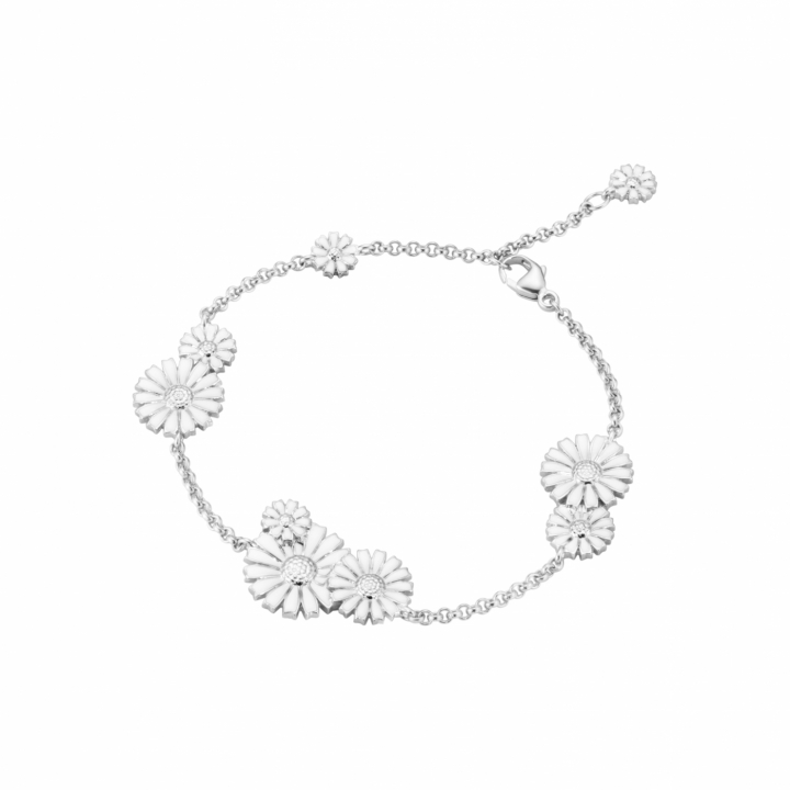 DAISY 9 FL BRAC SI RH WHITE in the group Necklaces / Silver Necklaces at SCANDINAVIAN JEWELRY DESIGN (20001539)