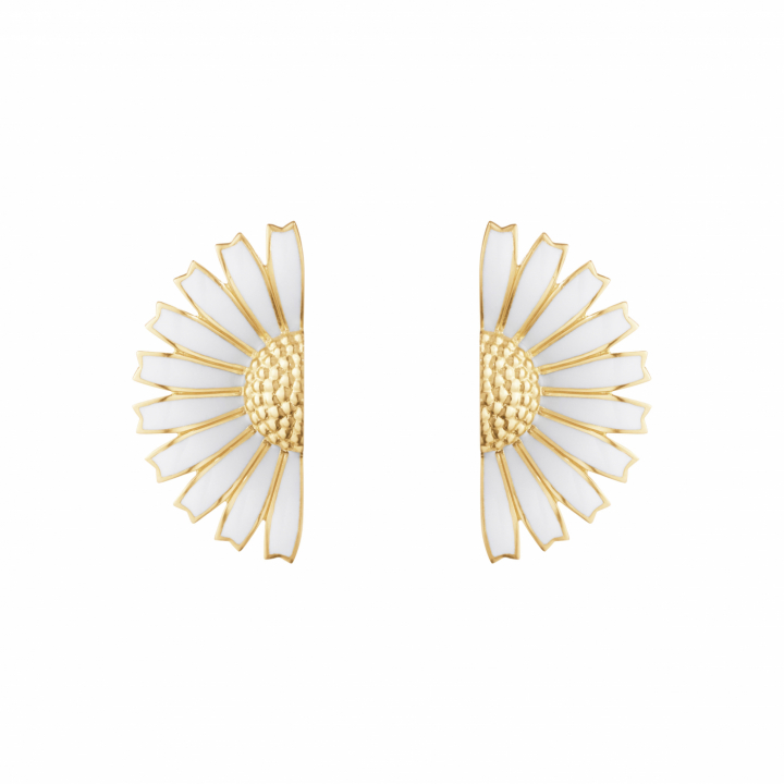 DAISY HLF EAR SI GP WHITE 44MM in the group Earrings / Gold Earrings at SCANDINAVIAN JEWELRY DESIGN (20001551)