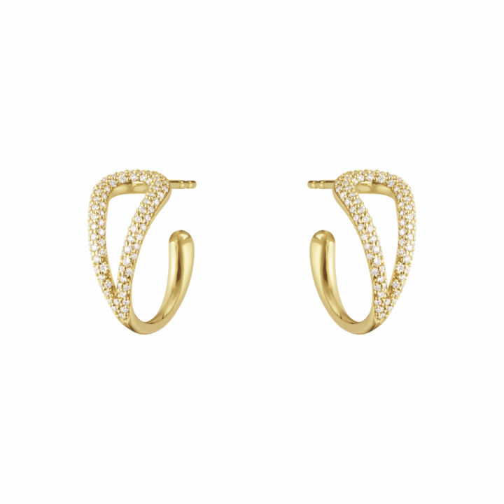 MERCY SWIRL EARHOOP YG DIAMOND PAVÉ 0.41 CT in the group Earrings / Diamond Earrings at SCANDINAVIAN JEWELRY DESIGN (20001835)