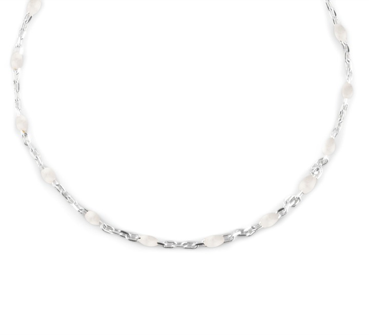 Letters beaded Necklaces 40-45 white Silver in the group Necklaces / Silver Necklaces at SCANDINAVIAN JEWELRY DESIGN (2014171004)