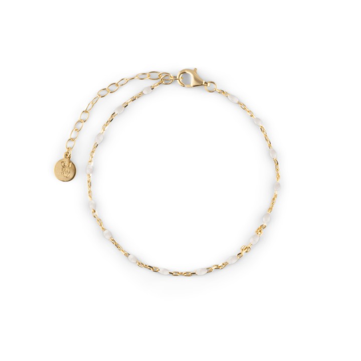 Letters beaded brace Bracelets white Gold in the group Bracelets / Gold Bracelets at SCANDINAVIAN JEWELRY DESIGN (2014321004)