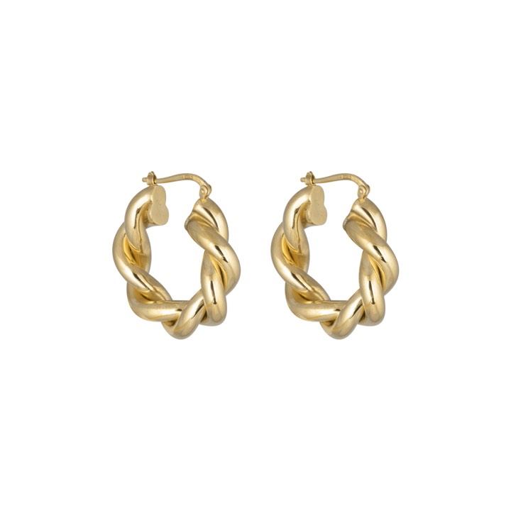 Victory big twin Earring Gold in the group Earrings / Gold Earrings at SCANDINAVIAN JEWELRY DESIGN (2015420002)