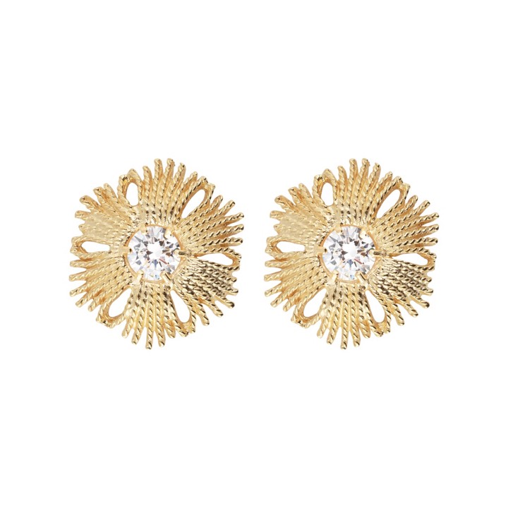 Gatsby big stone Earring Gold in the group Earrings / Gold Earrings at SCANDINAVIAN JEWELRY DESIGN (2015620001)