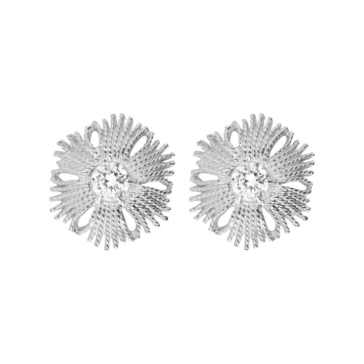 Gatsby big stone Earring Silver in the group Earrings / Silver Earrings at SCANDINAVIAN JEWELRY DESIGN (2015670001)