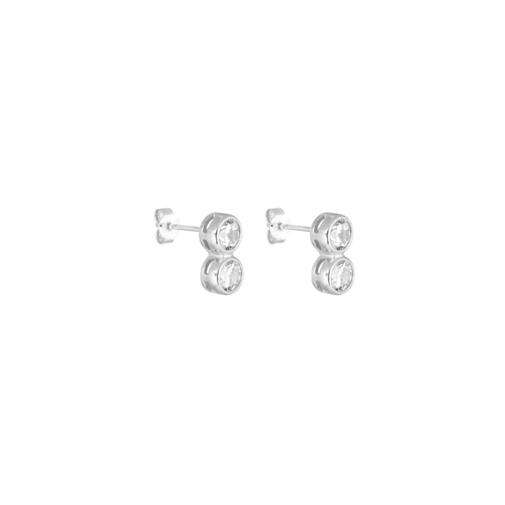 Cubic twin Earring Silver in the group Earrings / Silver Earrings at SCANDINAVIAN JEWELRY DESIGN (2018670004)