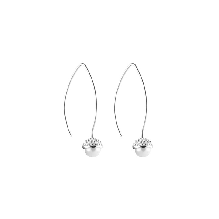 Pearl bubble long Earring Silver in the group Earrings / Pearl Earrings at SCANDINAVIAN JEWELRY DESIGN (2022471001)