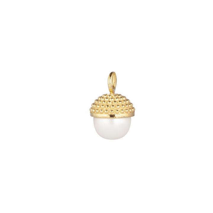 Letters Pearl bubble pendant Gold in the group Necklaces / Gold Necklaces at SCANDINAVIAN JEWELRY DESIGN (2022621001)