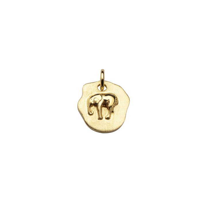 Letters elephant pendant Gold in the group Necklaces / Gold Necklaces at SCANDINAVIAN JEWELRY DESIGN (2112620001)