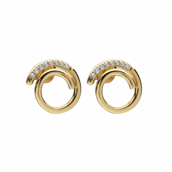 Loop stone Earring (Gold) in the group Earrings / Gold Earrings at SCANDINAVIAN JEWELRY DESIGN (2127420003)