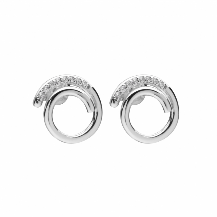 Loop stone Earring (Silver) in the group Earrings / Silver Earrings at SCANDINAVIAN JEWELRY DESIGN (2127470003)