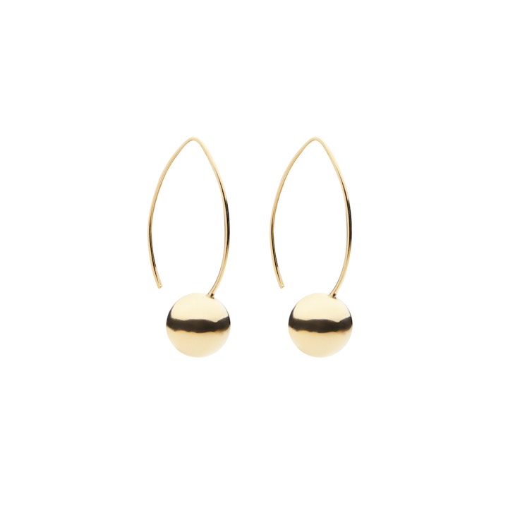 Globe long ear gold in the group Earrings / Gold Earrings at SCANDINAVIAN JEWELRY DESIGN (2215420001)