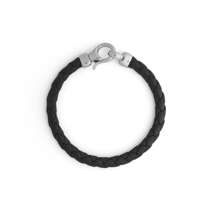 Bear braided brace black in the group Bracelets / Silver Bracelets at SCANDINAVIAN JEWELRY DESIGN (2229379R)