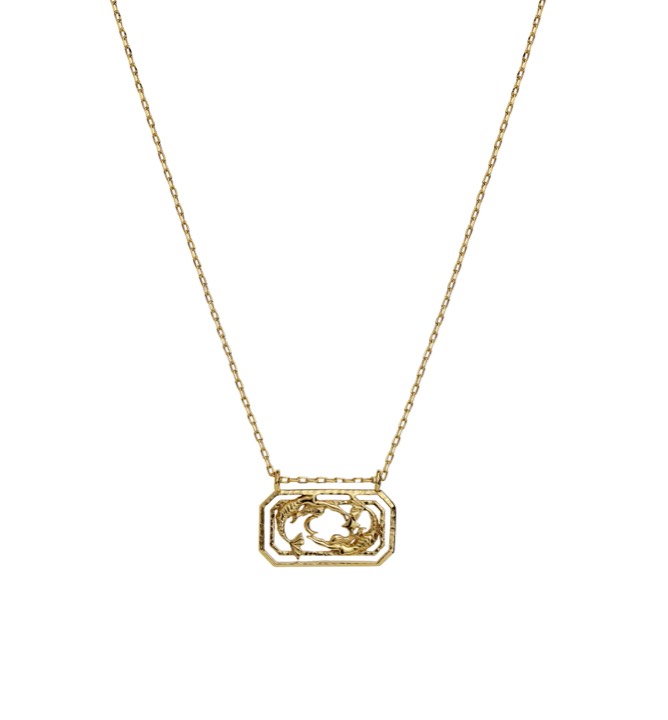 Zodiac fiskarna Necklaces (Gold) 45 cm in the group Necklaces / Gold Necklaces at SCANDINAVIAN JEWELRY DESIGN (2581a)
