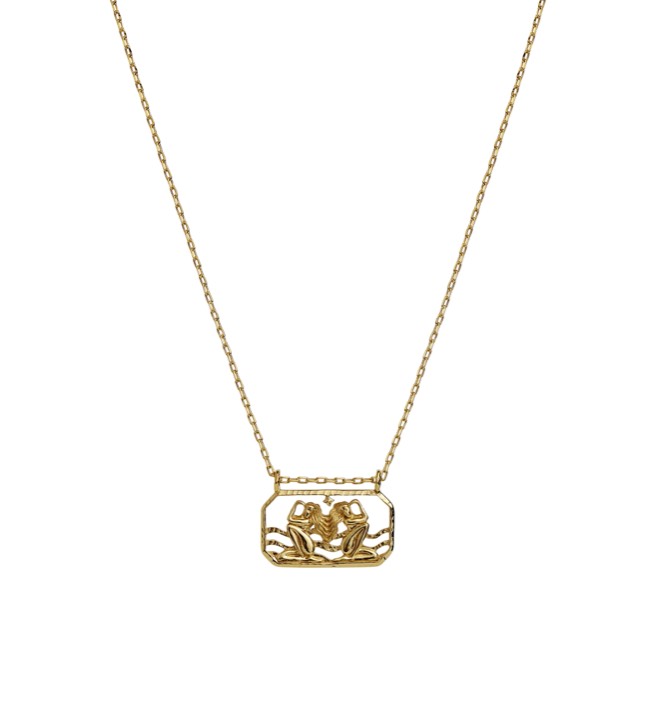 Zodiac tvillingarna Necklaces (Gold) 45 cm in the group Necklaces / Gold Necklaces at SCANDINAVIAN JEWELRY DESIGN (2586a)