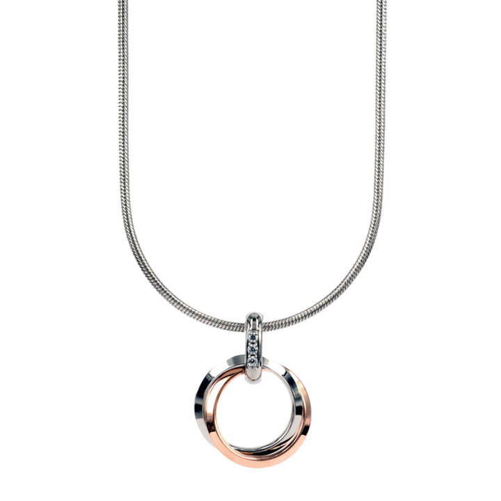 CAROLIN Necklaces Rosé/Steel in the group Necklaces / Silver Necklaces at SCANDINAVIAN JEWELRY DESIGN (323670)
