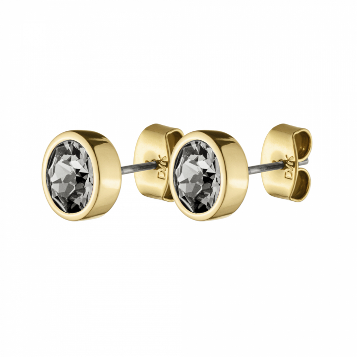 NOBLE Gold GREY Earring in the group Earrings / Gold Earrings at SCANDINAVIAN JEWELRY DESIGN (334807)