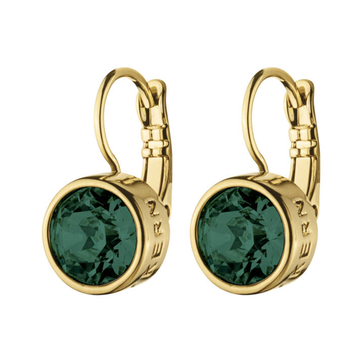 LOUISE Gold GREEN in the group Earrings / Gold Earrings at SCANDINAVIAN JEWELRY DESIGN (340402)