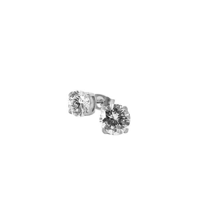 IDA 4 mm Earrings Steel/Crystal in the group Earrings / Silver Earrings at SCANDINAVIAN JEWELRY DESIGN (350607)